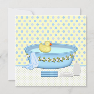 Invitation Bain de Garçon Fête Prénatale