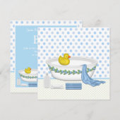 Invitation Bain de Garçon Fête Prénatale (Devant / Derrière)