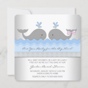 Invitation Bain de révélation du sexe de bébé baleine