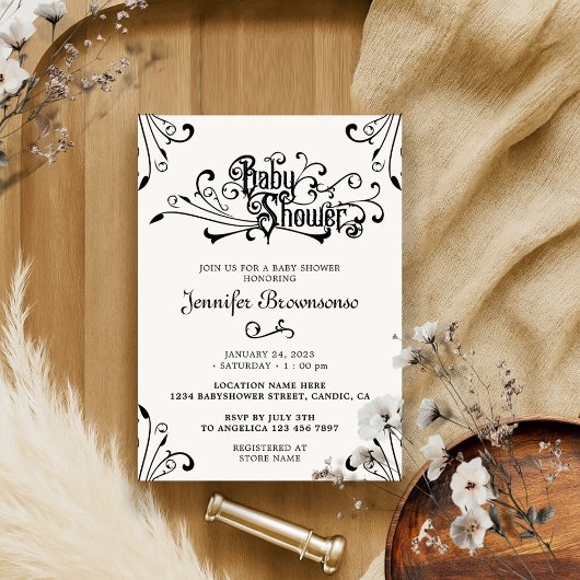 Invitation Bain d'ornement Rétro Vintage