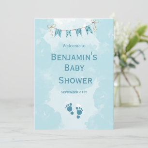 Invitation Bain-marie Ours en peluche Montgolfière Baby Showe
