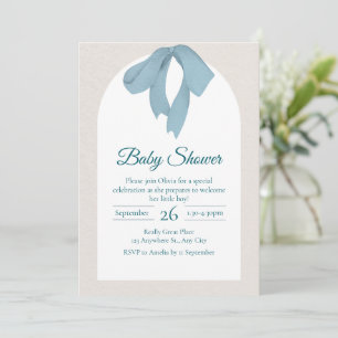 Invitation Bain-marie Ours en peluche Montgolfière Baby Showe