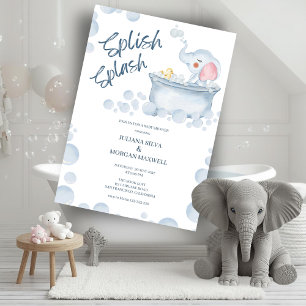 Invitation Bain moussant bleu pour bébé - Shower pour bébé an