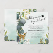 Invitation Bain Par La Poste | Fête Prénatale Animaux de la F (Devant / Derrière)