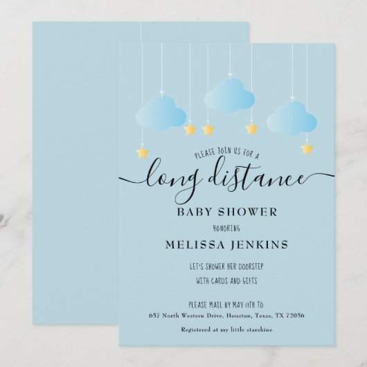 Invitation Bain / Sprinkle à distance par la poste (Devant / Derrière)