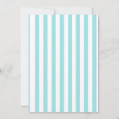 Invitation Bain Turquoise Rayé Bébé Bébé Cadeaux de Naissance (Dos)