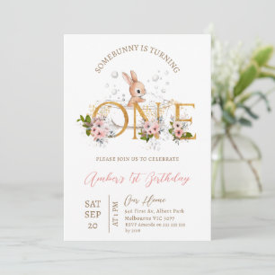 Invitation Bain Un Lapin Tourne Un 1Er Anniversaire