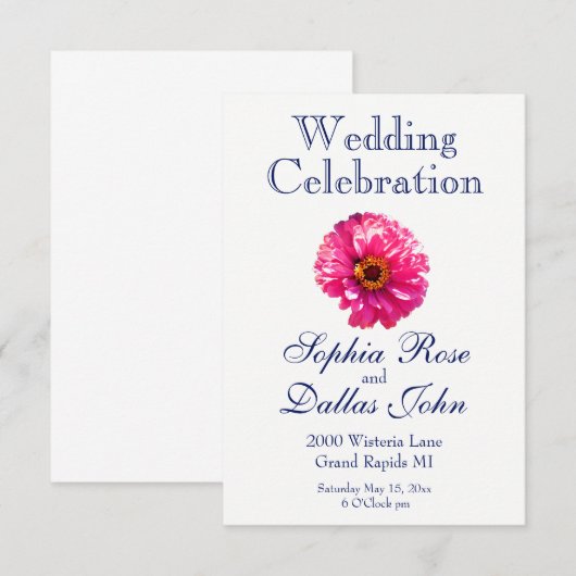 Invitation Baise rose (Devant / Derrière)