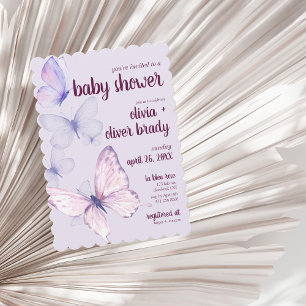 Invitation Baiser à papillon et voeux pour bébé Baby shower