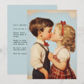 Invitation Baiser amoureux vintage pour enfants (Devant / Derrière)