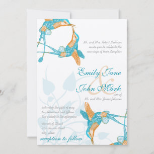 Invitation Baiser de colibri Oiseaux d'amour Mariage