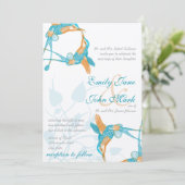 Invitation Baiser de colibri Oiseaux d'amour Mariage (Debout devant)