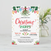 Invitation Baiser de fête de Noël sous mistletoe (Debout devant)
