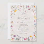 Invitation Baiser de pétale de fleur sauvage aquarelle mariag (Devant)