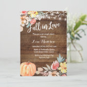 Invitation Baiser Fleur de Citrouille Automne Couple Shower (Debout devant)
