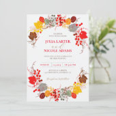 Invitation Baiser Français Fleurs de Raisin de Baie Douce Mar (Debout devant)
