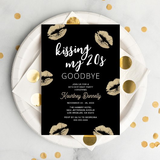 Invitation Baiser mes 20 ans Adieu 30e anniversaire