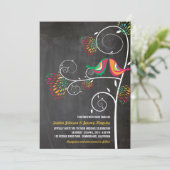 Invitation Baiser Whimsical Inséparables d'été Mariage Invite (Debout devant)