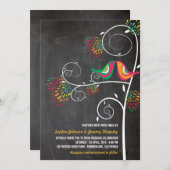 Invitation Baiser Whimsical Inséparables d'été Mariage Invite (Devant / Derrière)