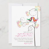 Invitation Baiser Whimsical Inséparables d'été Mariage Invite (Devant)