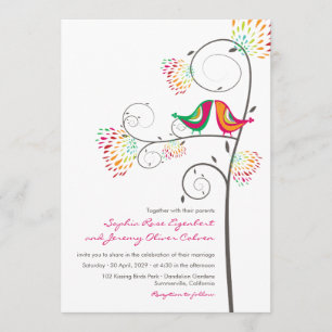 Invitation Baiser Whimsical Inséparables d'été Mariage Invite
