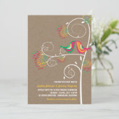 Invitation Baiser Whimsical Inséparables d'été Mariage Invite (Debout devant)