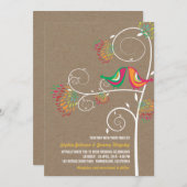 Invitation Baiser Whimsical Inséparables d'été Mariage Invite (Devant / Derrière)