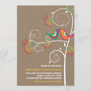 Invitation Baiser Whimsical Inséparables d'été Mariage Invite
