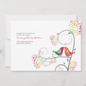 Invitation Baiser Whimsical Inséparables d'été mariage RSVP (Dos)