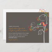 Invitation Baiser Whimsical Inséparables d'été mariage RSVP (Devant / Derrière)