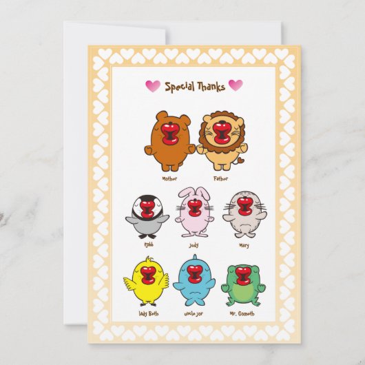 Invitation baiser zoo (Dos)