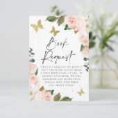 Invitation Baisers à papillon Baby shower Demande de carnet I (Debout devant)