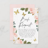 Invitation Baisers à papillon Baby shower Demande de carnet I (Devant / Derrière)