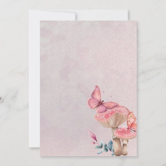 Invitation Baisers à papillon Baby shower forestier enchanté (Dos)