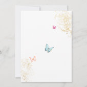 Invitation Baisers à papillon brillant Floral Baby Girl Douch (Dos)