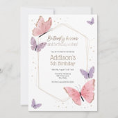 Invitation Baisers à papillon et voeux d'anniversaire Anniver (Devant)