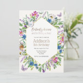 Invitation Baisers à papillon et voeux d'anniversaire Anniver (Debout devant)