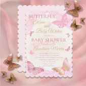 Invitation Baisers à papillon et voeux de bébé Baby shower fi