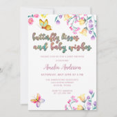 Invitation Baisers à papillon et voeux de bébé Baby shower ro (Devant)