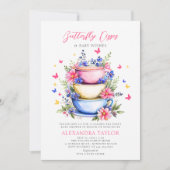 Invitation Baisers à papillon Fleur sauvage Thé bébé Douche f (Devant)