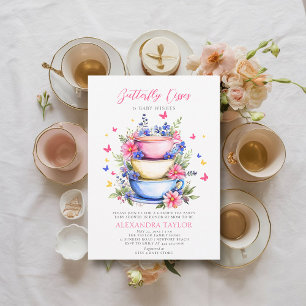 Invitation Baisers à papillon Fleur sauvage Thé bébé Douche f