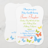 Invitation Baisers à papillon saupoudrer bébé (Devant / Derrière)
