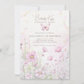Invitation Baisers à papillon souhaite aux Fleurs sauvages 1e (Devant)