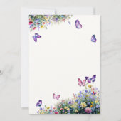 Invitation Baisers à papillon souhaite Baby shower Fleur sauv (Dos)