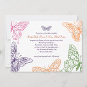 Invitation Baisers à papillons violets (Devant)