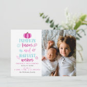 Invitation Baisers citrouilles et souhaits de récolte Faire-p (Debout devant)