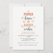 Invitation Baisers de citrouille et voeux de récolte Fête de (Devant)