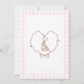 Invitation Baisers de lapin et voeux de bébé Baby shower rose (Dos)