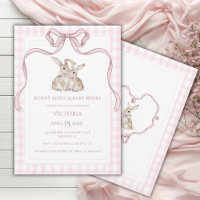 Baisers de lapin et voeux de bébé Baby shower rose