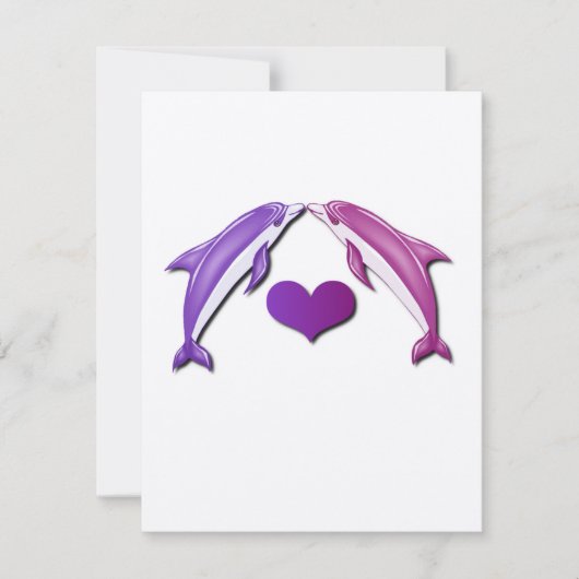 Invitation Baisers de l'invitation de dauphins (Devant)